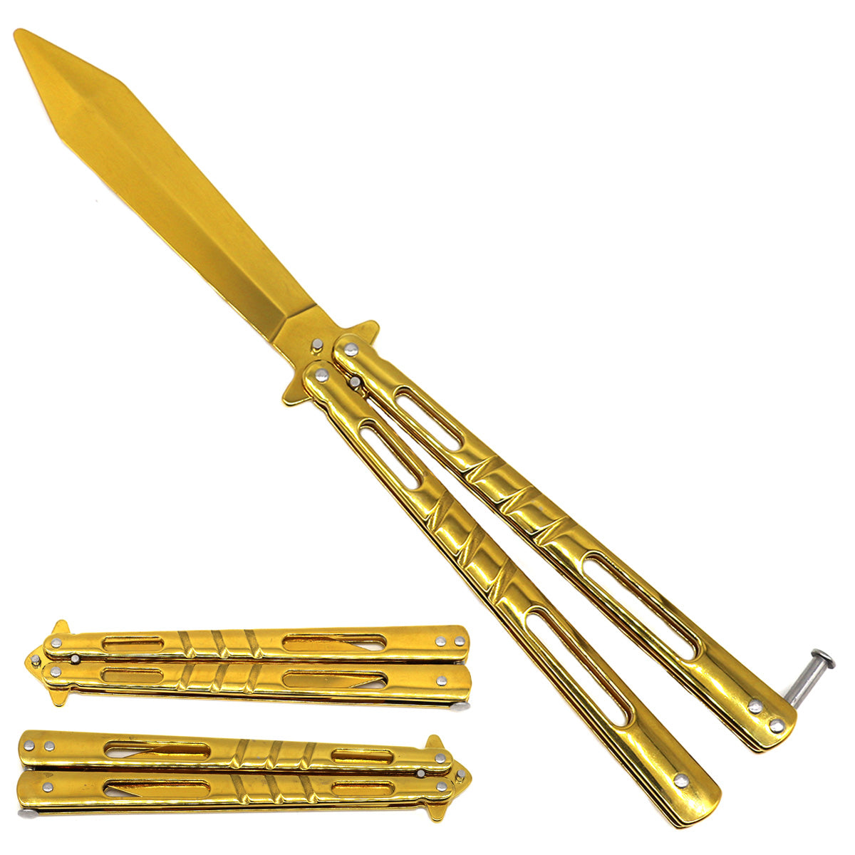 Gold Butterfly Knife Needle Point Blade