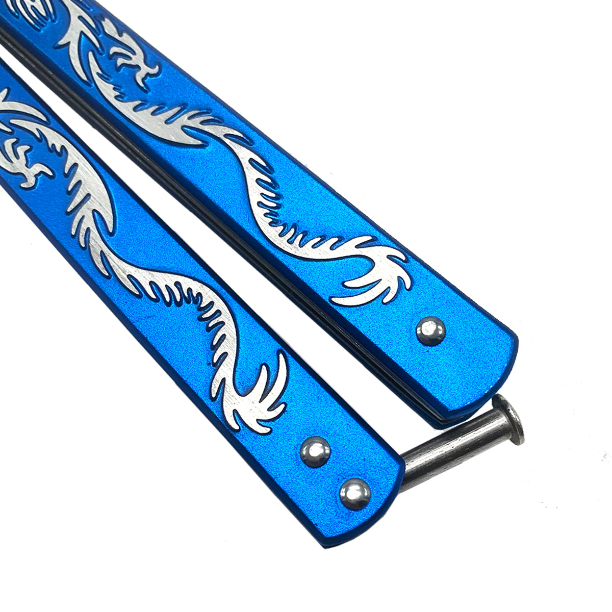 Buy Balisong / Butterfly Knife Online - "Blue Twin Dragons"