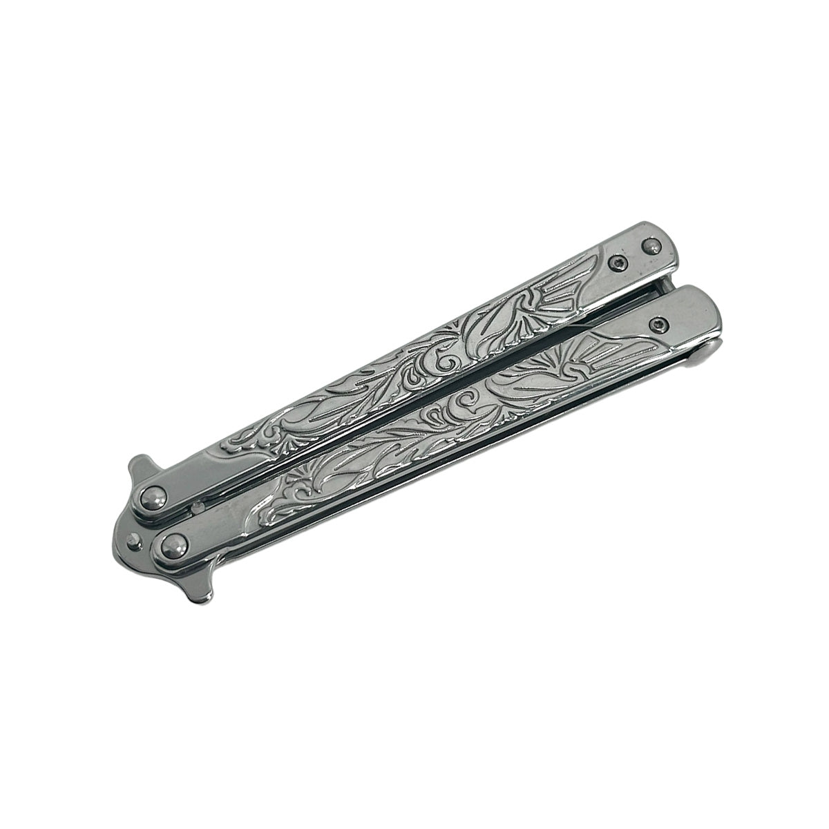 "Vines" Chrome Butterfly Knife