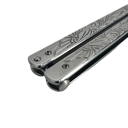 "Vines" Chrome Butterfly Knife