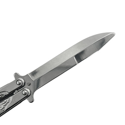 "Vines" Chrome Butterfly Knife