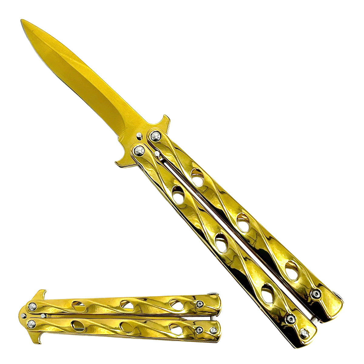 "Twist" Gold Butterfly Knife