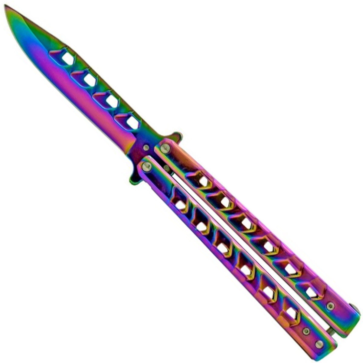 "Croc-o" Rainbow Butterfly Knife