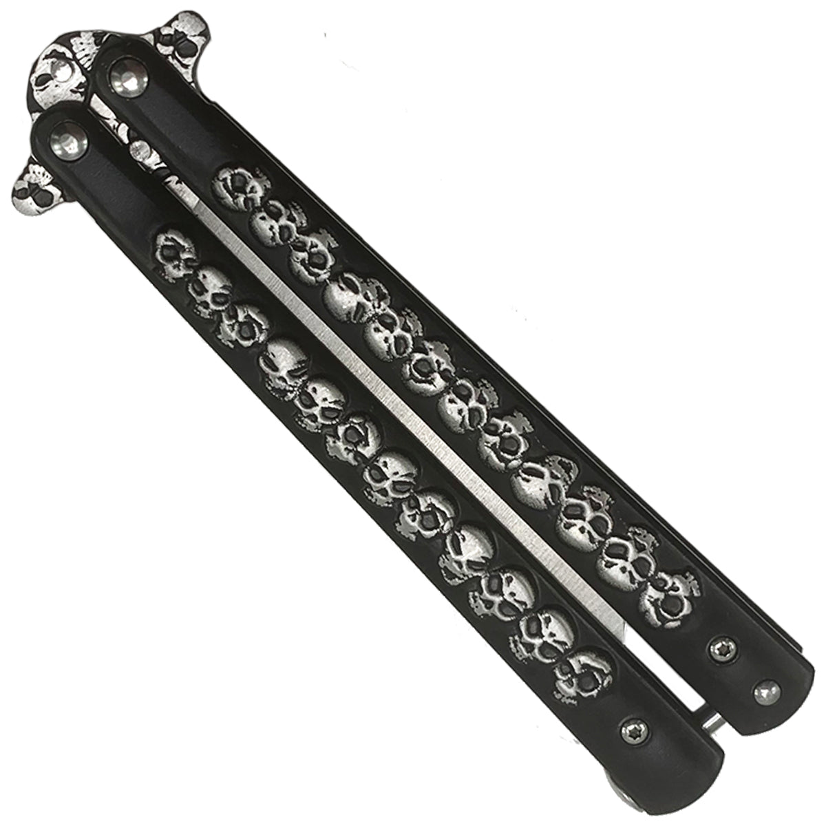 "Skully" Black Butterfly Knife