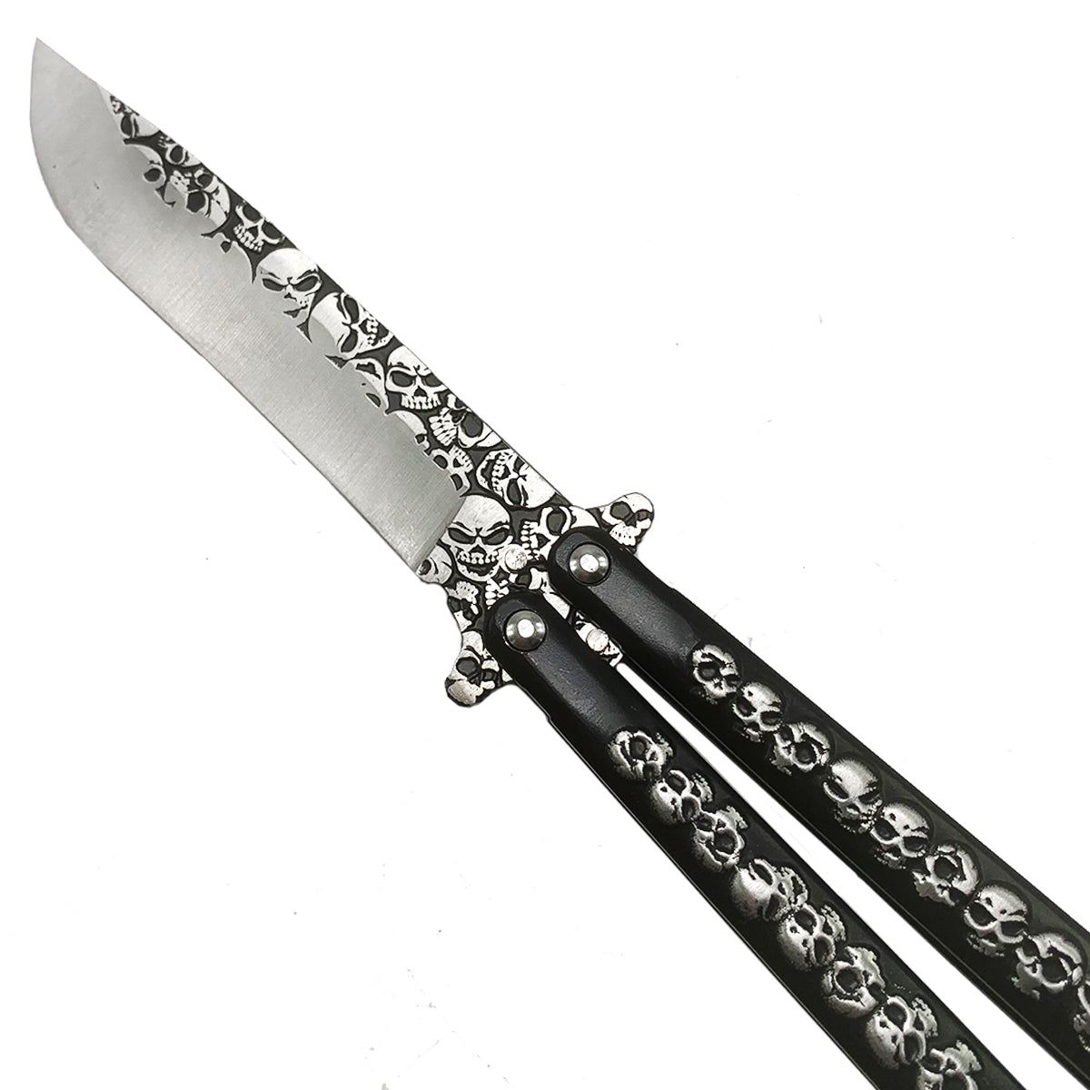 "Skully" Black Butterfly Knife