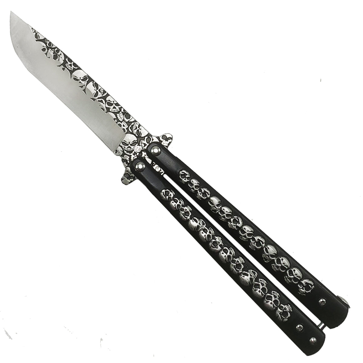 "Skully" Black Butterfly Knife