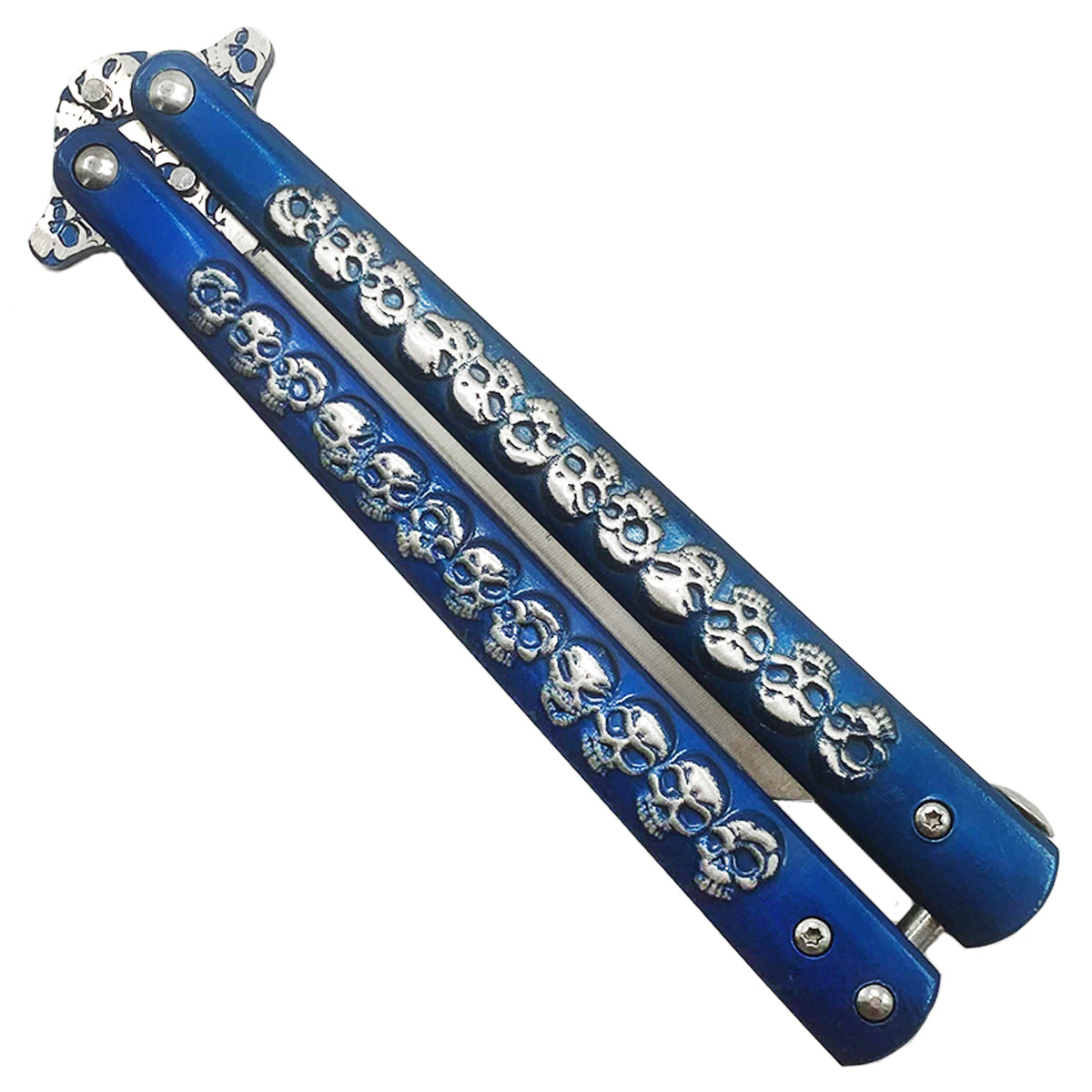 "Skully" Blue Butterfly Knife