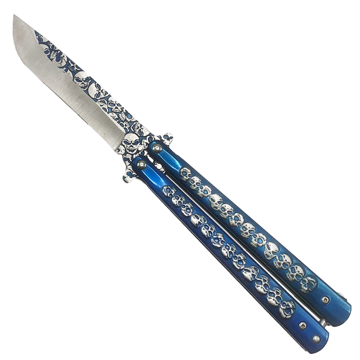 "Skully" Blue Butterfly Knife