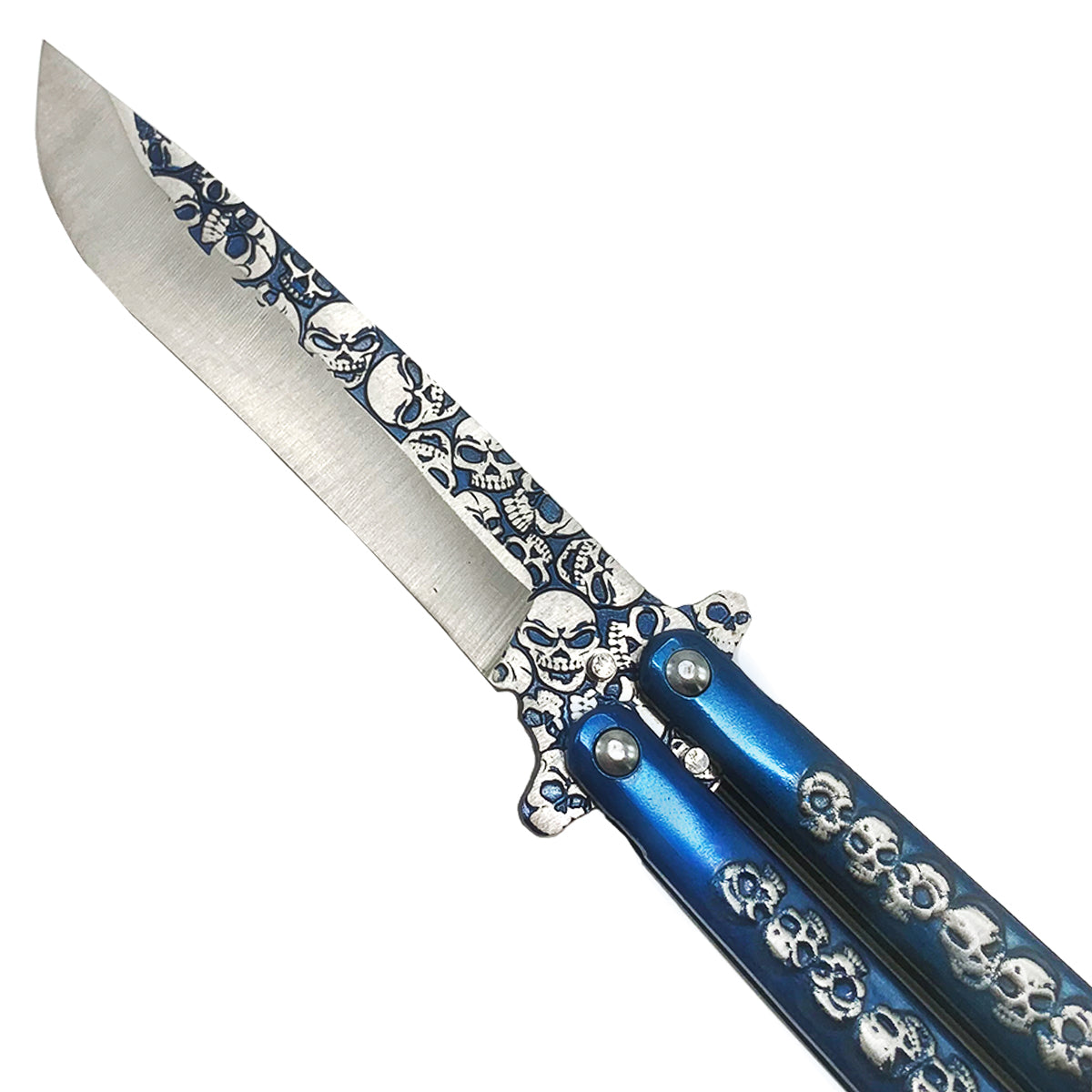 "Skully" Blue Butterfly Knife