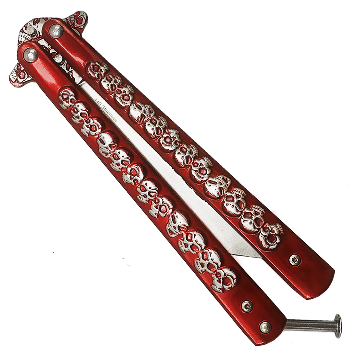 "Skully" Red Butterfly Knife