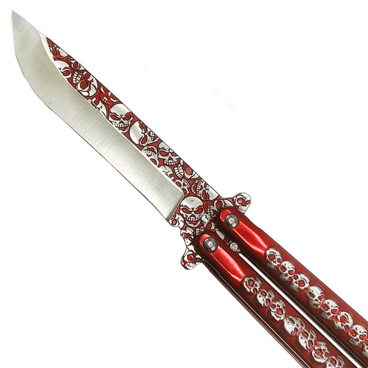 "Skully" Red Butterfly Knife