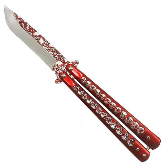 "Skully" Red Butterfly Knife