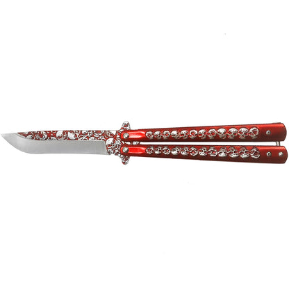 "Skully" Red Butterfly Knife