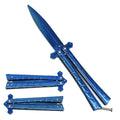 Blue Skull Butterfly Knife