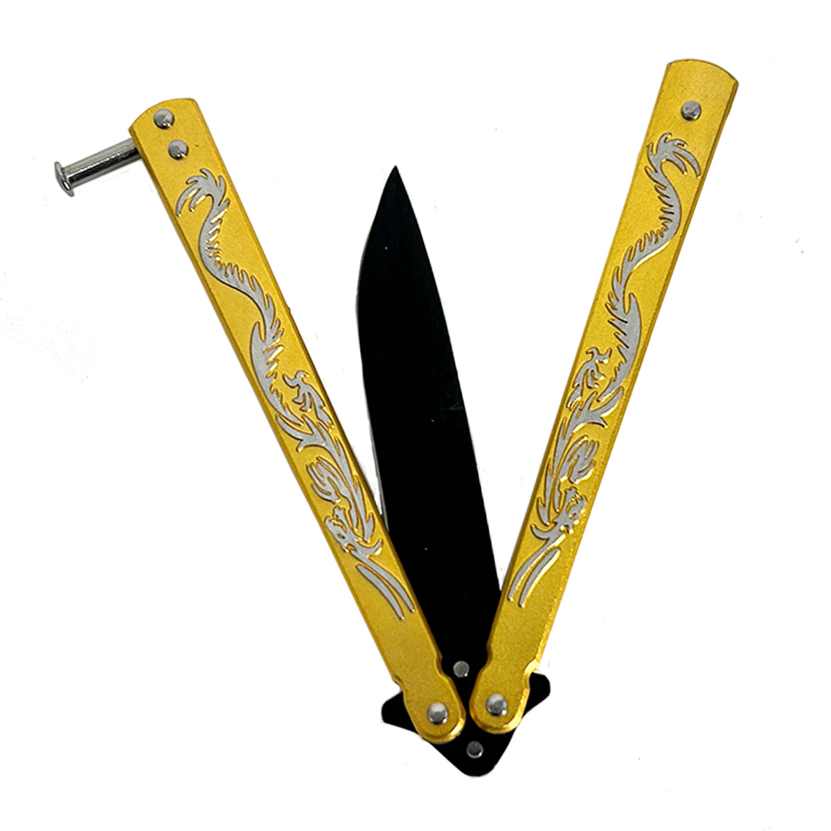 Yellow "Twin Dragons" Butterfly Knife