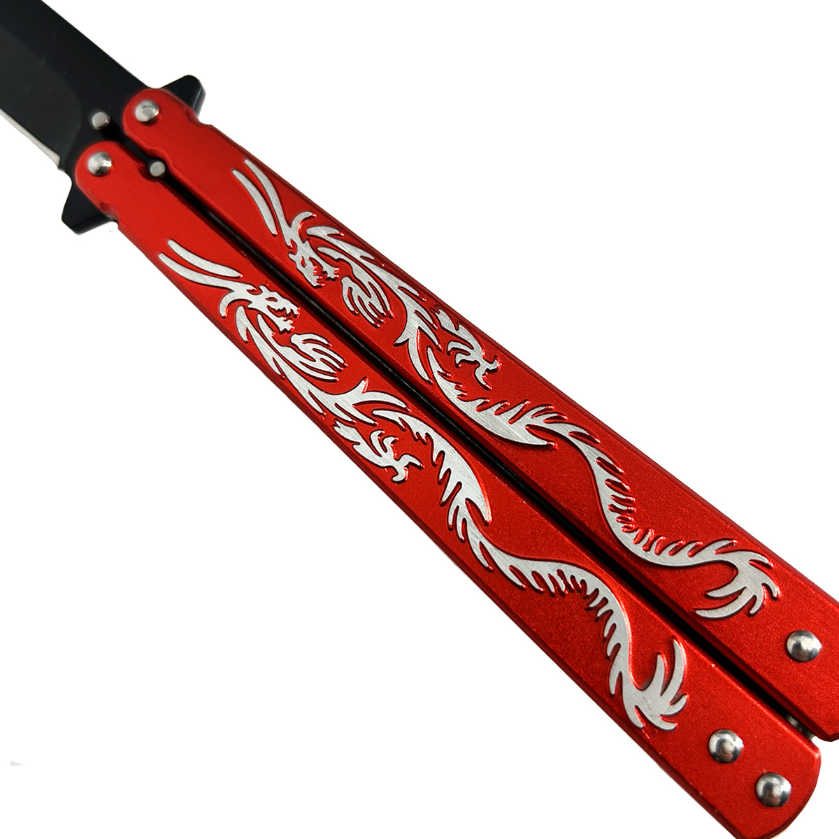 Red "Twin Dragons" Butterfly Knife