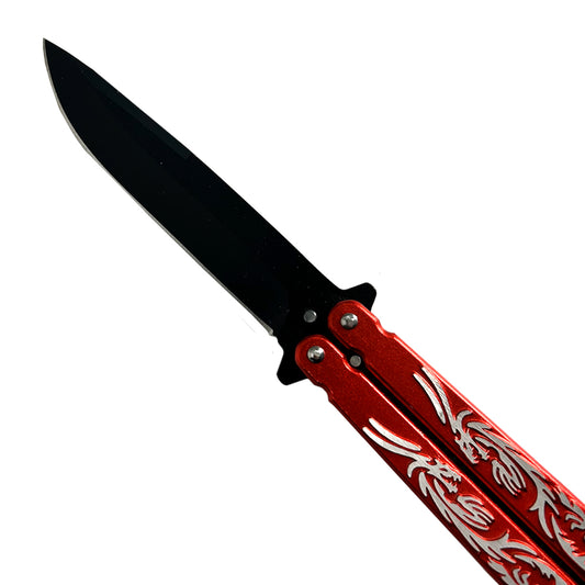 Red "Twin Dragons" Butterfly Knife