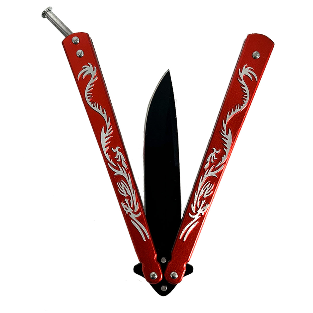 Red "Twin Dragons" Butterfly Knife