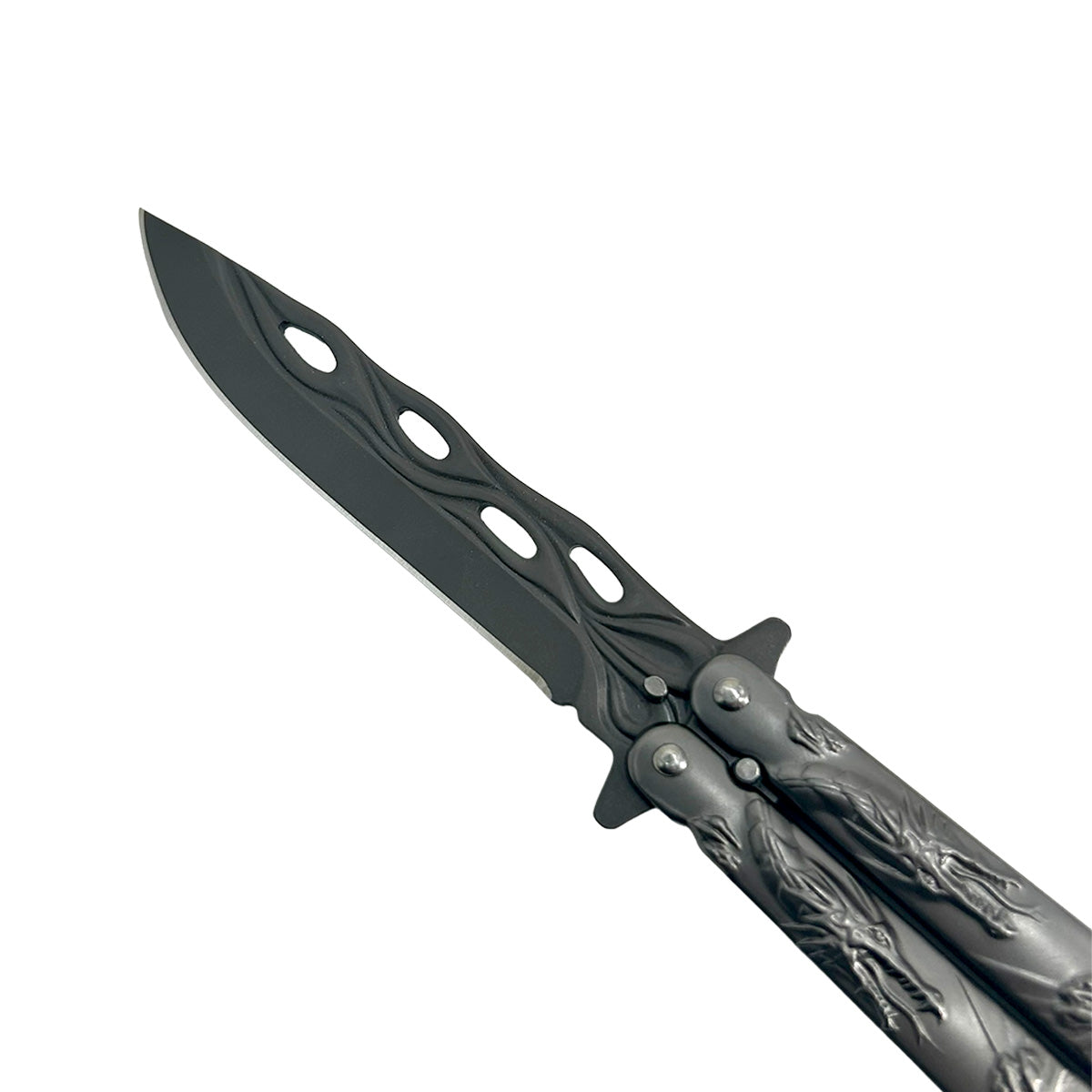 Gray "Lunar Dragon" Black Butterfly Knife