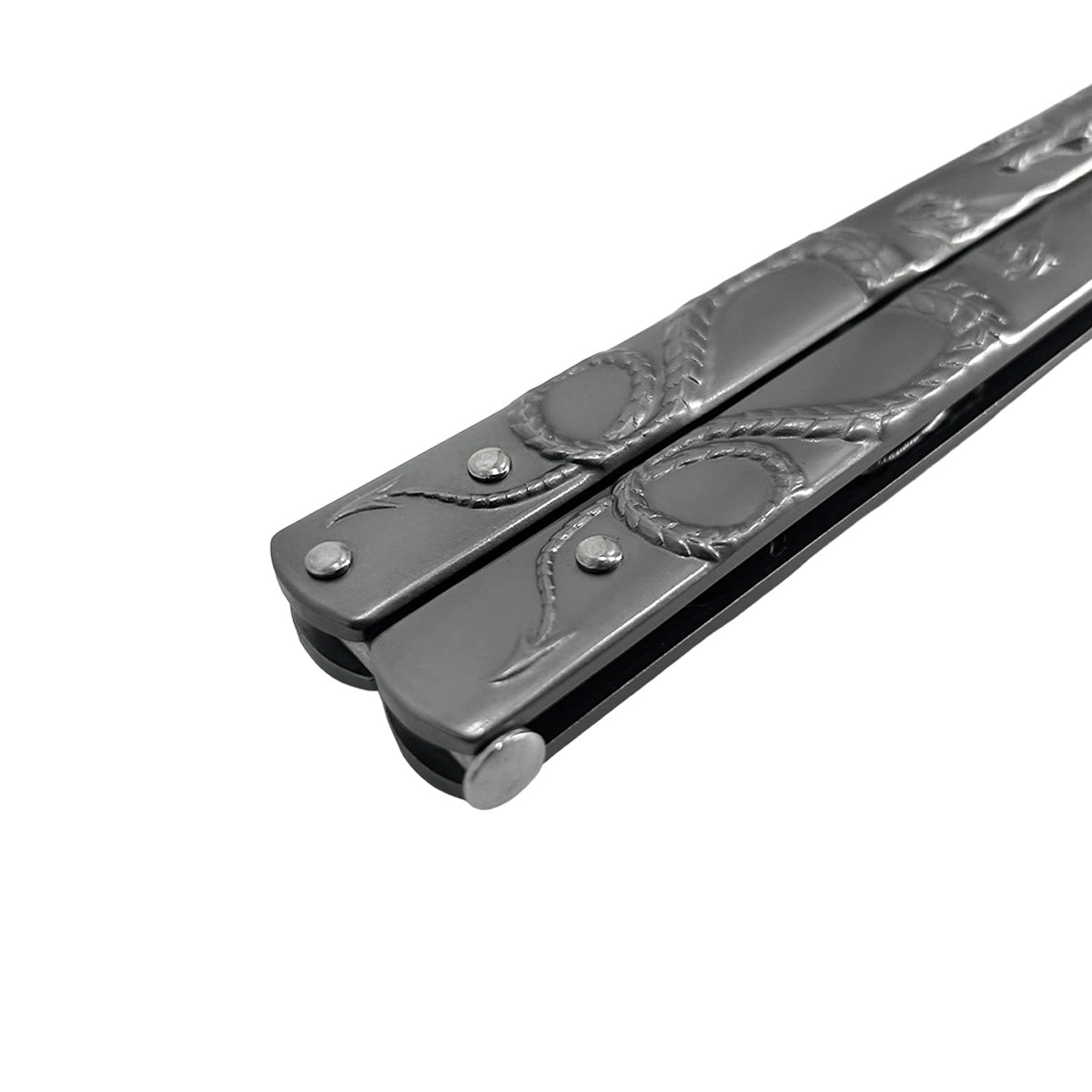 Gray "Lunar Dragon" Black Butterfly Knife