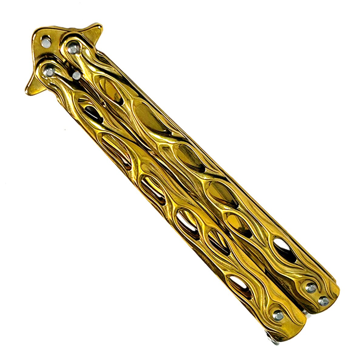 "Lit" Gold Butterfly Knife