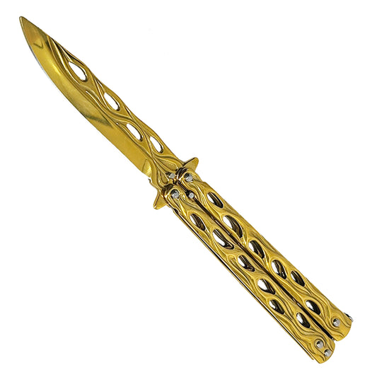 "Lit" Gold Butterfly Knife