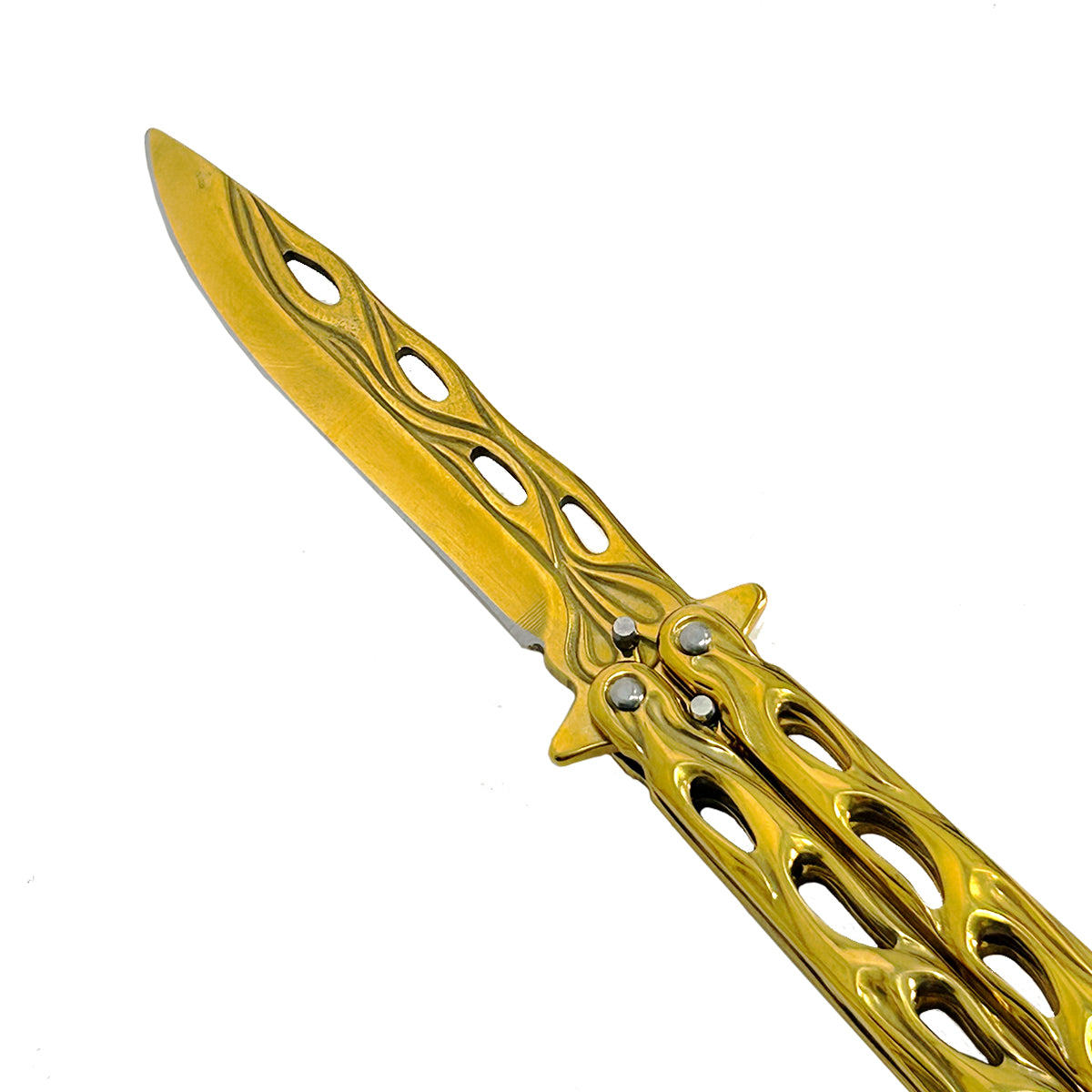 "Lit" Gold Butterfly Knife