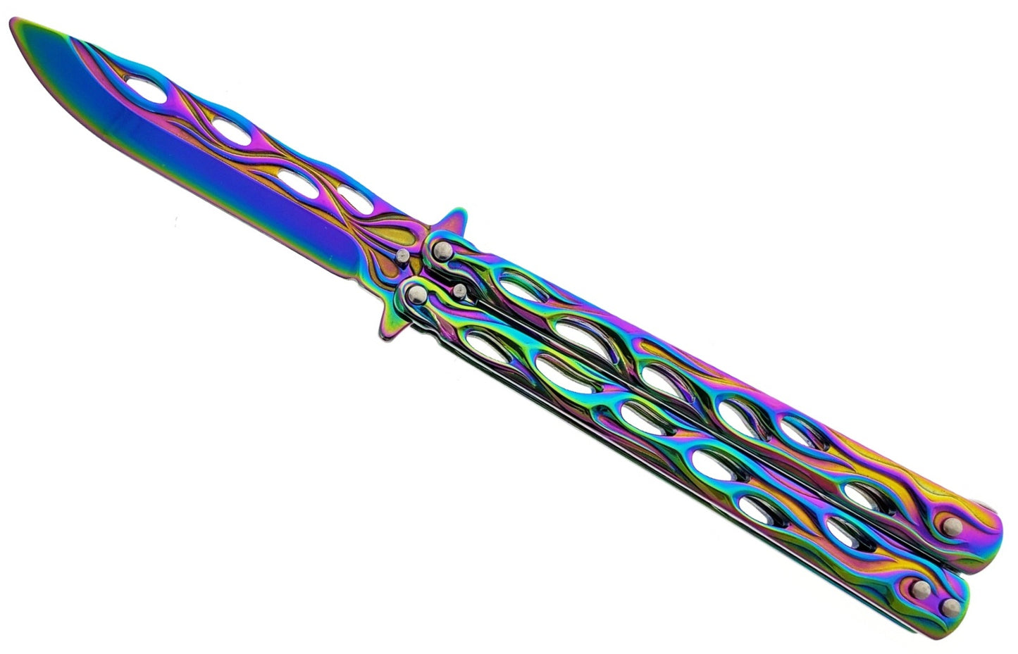 "Lit" Rainbow Butterfly Knife