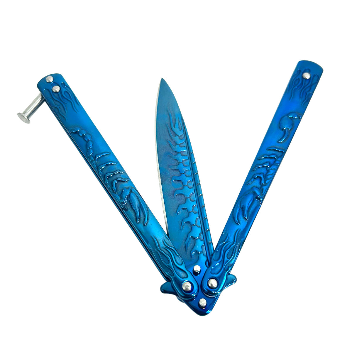 "Scorpion" Blue Butterfly Knife