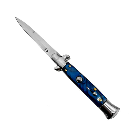 "Classico" Cyan Handle Switchblade