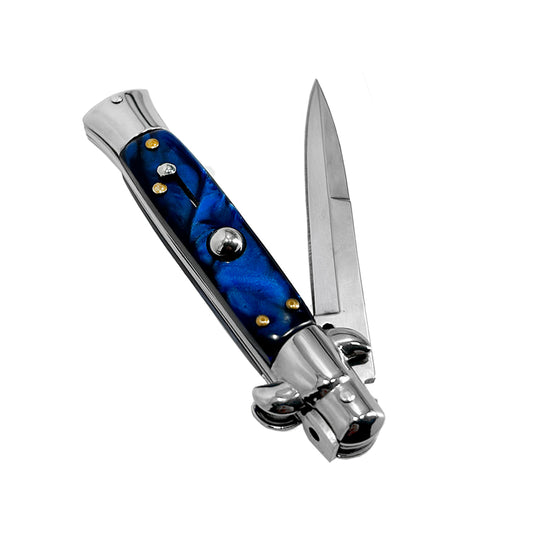 "Classico" Cyan Handle Switchblade