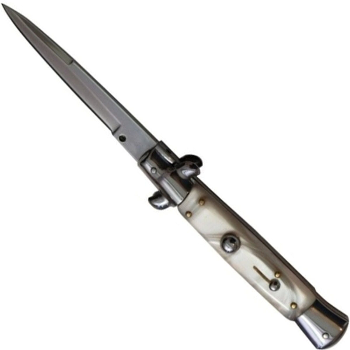 "Classico" Silver Blade Faux Marble Switchblade