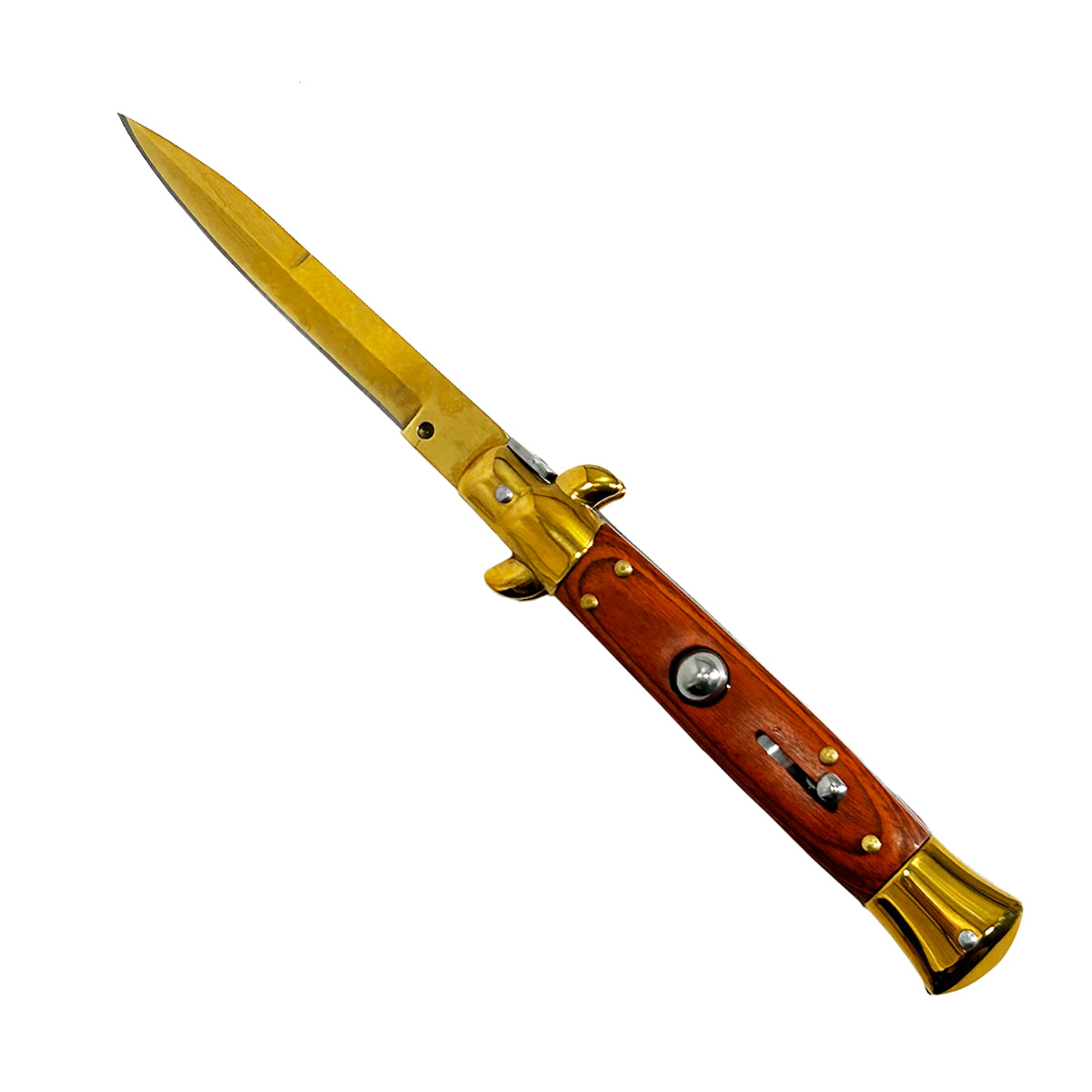 "Classico" Wood & Gold Blade Switchblade