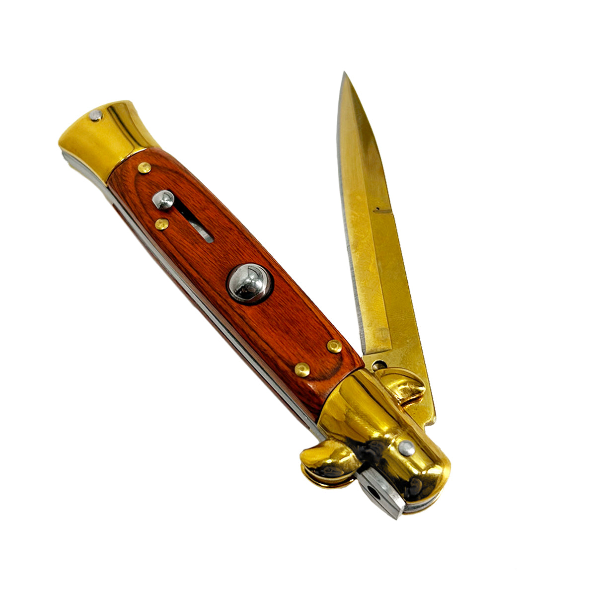 "Classico" Wood & Gold Blade Switchblade