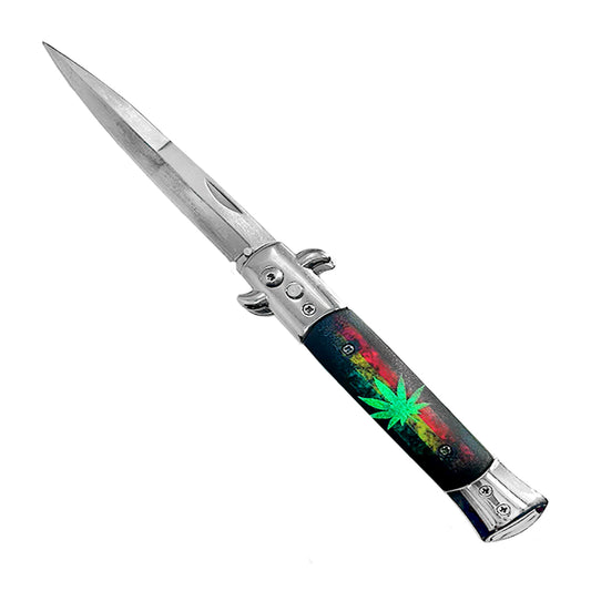 Jamaican Flag / Marijuana Switchblade