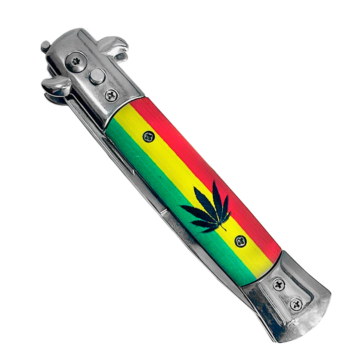 Jamaican Flag / Marijuana Switchblade