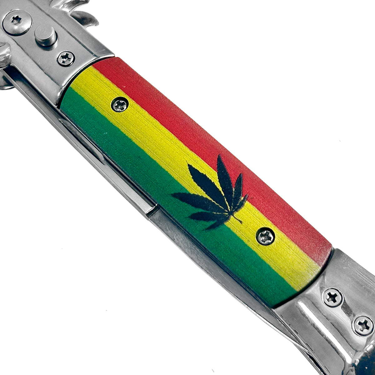 Jamaican Flag / Marijuana Switchblade