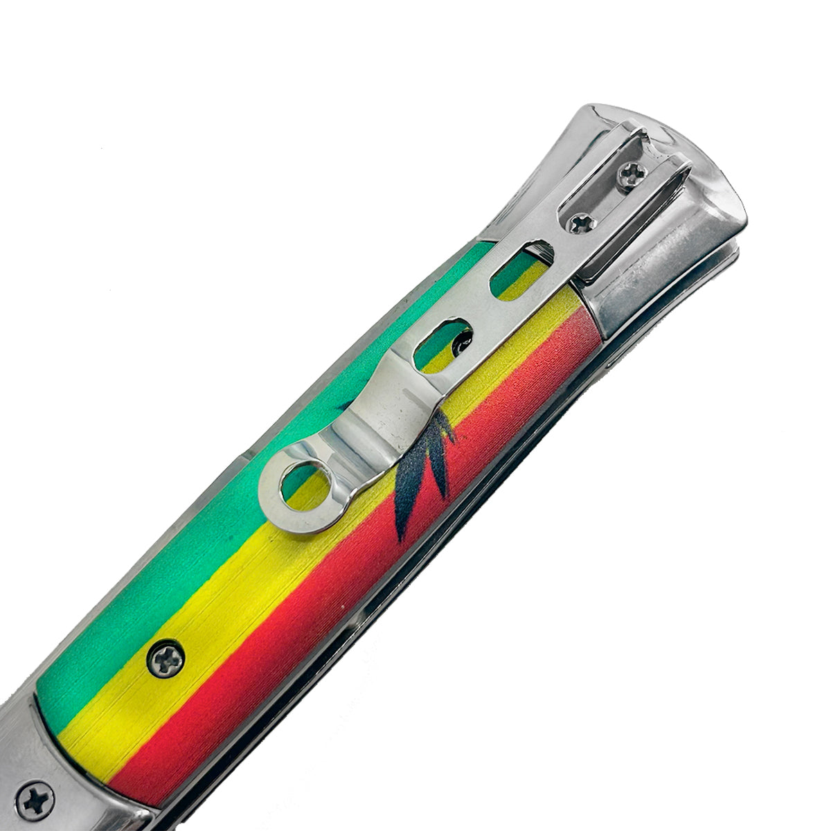 Jamaican Flag / Marijuana Switchblade