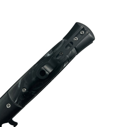 "Polished" Black Marble Switchblade
