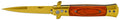 Polished" Gold Blade Wood Handle Switchblade