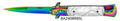 "Polished" Faux Marble Handle Rainbow Blade Switchblade