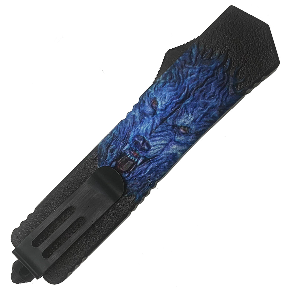 "Alpha Wolf" Blue OTF Knife