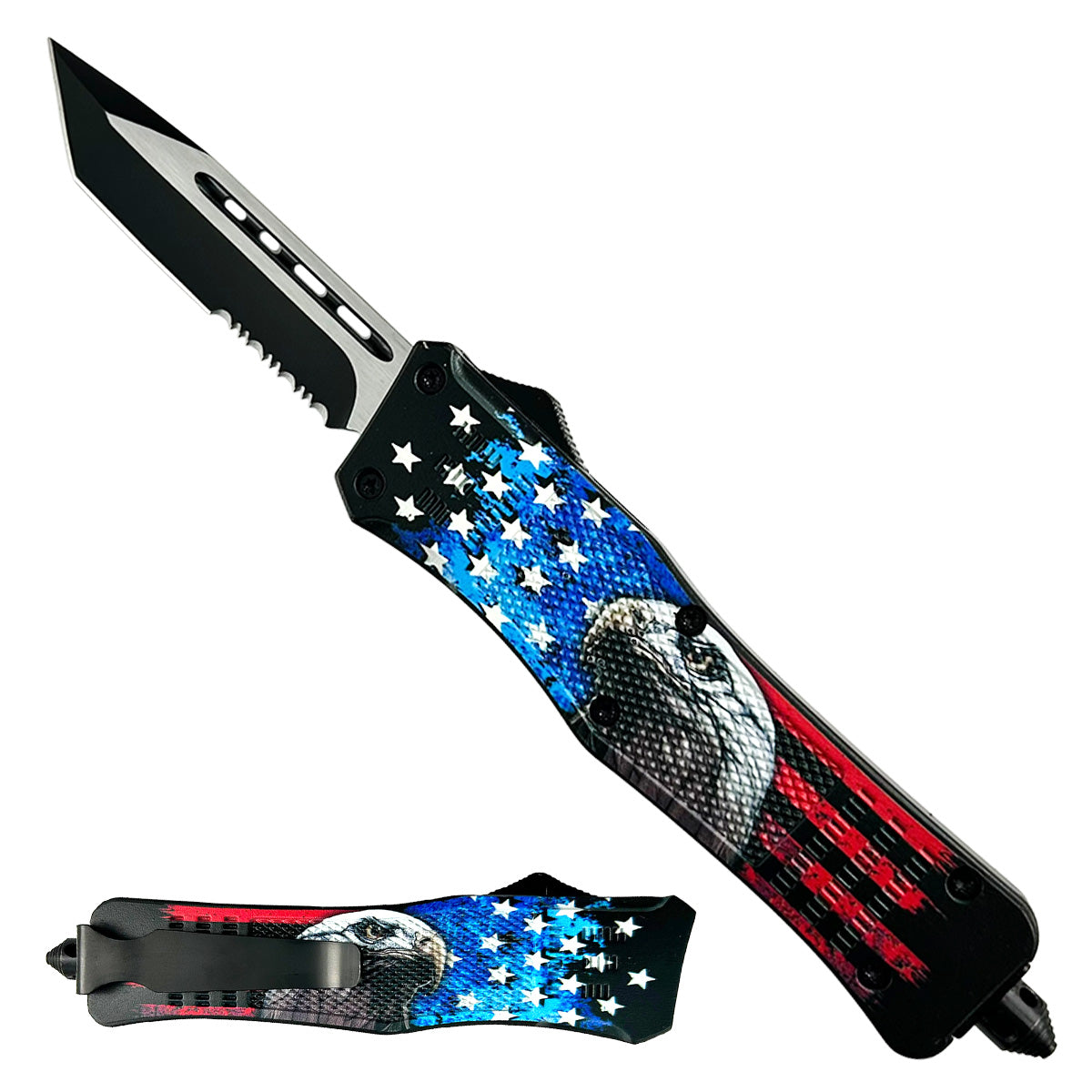 "Primary" Eagle / USA Flag OTF Knife