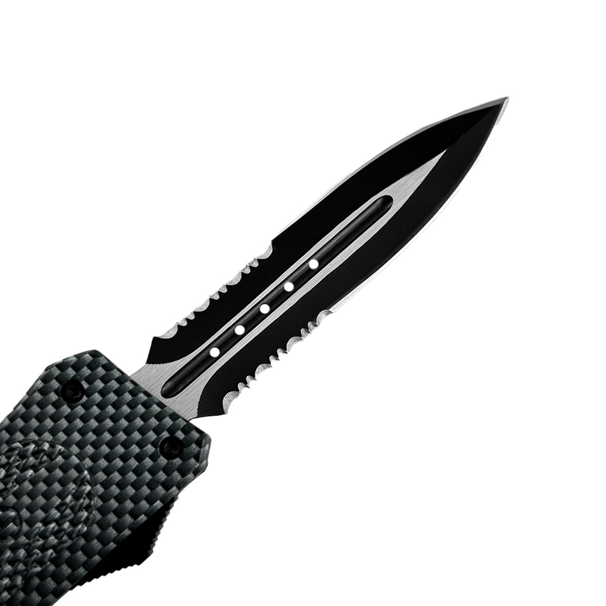 "Nightedge" Double Edge Serrated Carbon Fiber OTF Knife