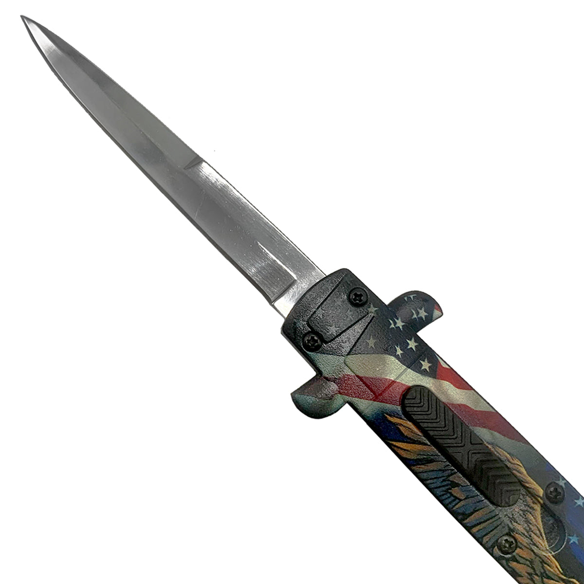 "Capital" Eagle 2 / USA Flag OTF Stiletto Knife