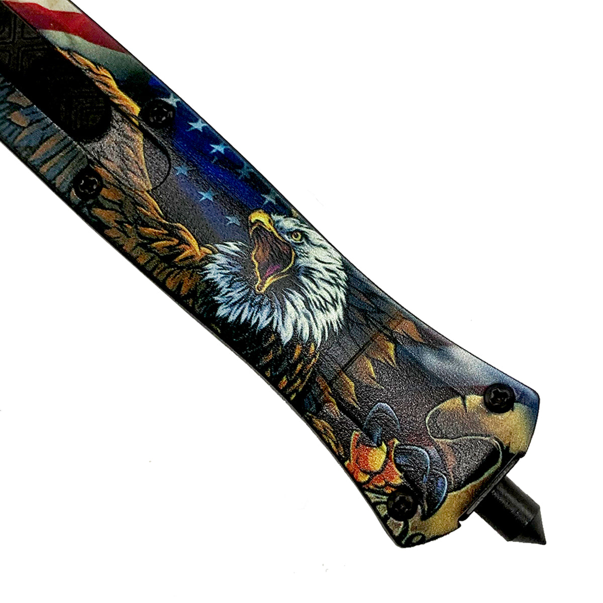 "Capital" Eagle 2 / USA Flag OTF Stiletto Knife