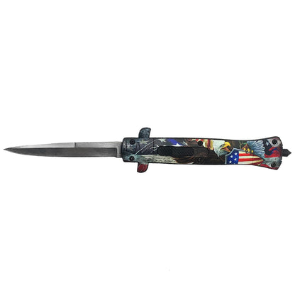 "Capital" Eagle 3 / USA Flag OTF Stiletto Knife