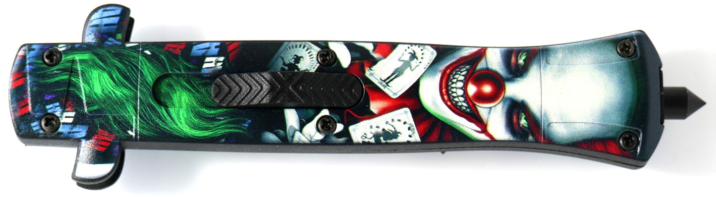 Joker / Clown OTF Stiletto Knife