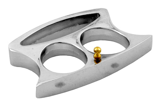 "Machiavellian" Chrome Two Finger Brass Knuckles