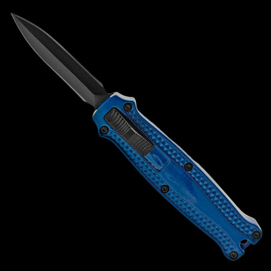 Blue Automatic OTF Knife - Double Edge Blade